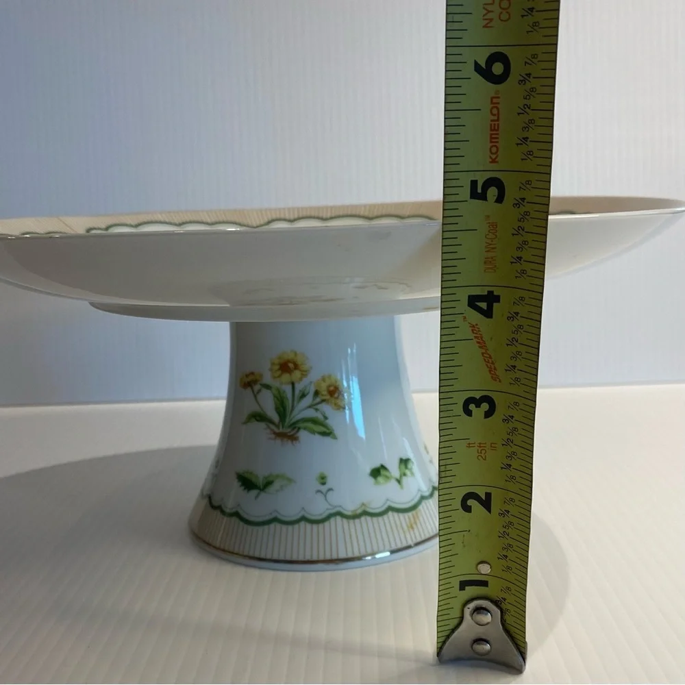 Vintage Georges Briard Mid-Century Victorian Garden Pedestal Cake Stand w/server